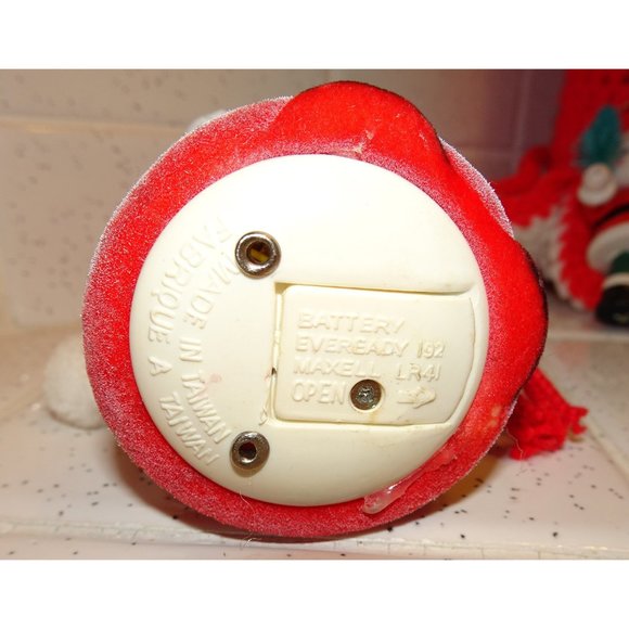 Vintage Crochet Christmas Candle & Santa fuzzy flocked Santa Lot mcm 1970s - Picture 12 of 12